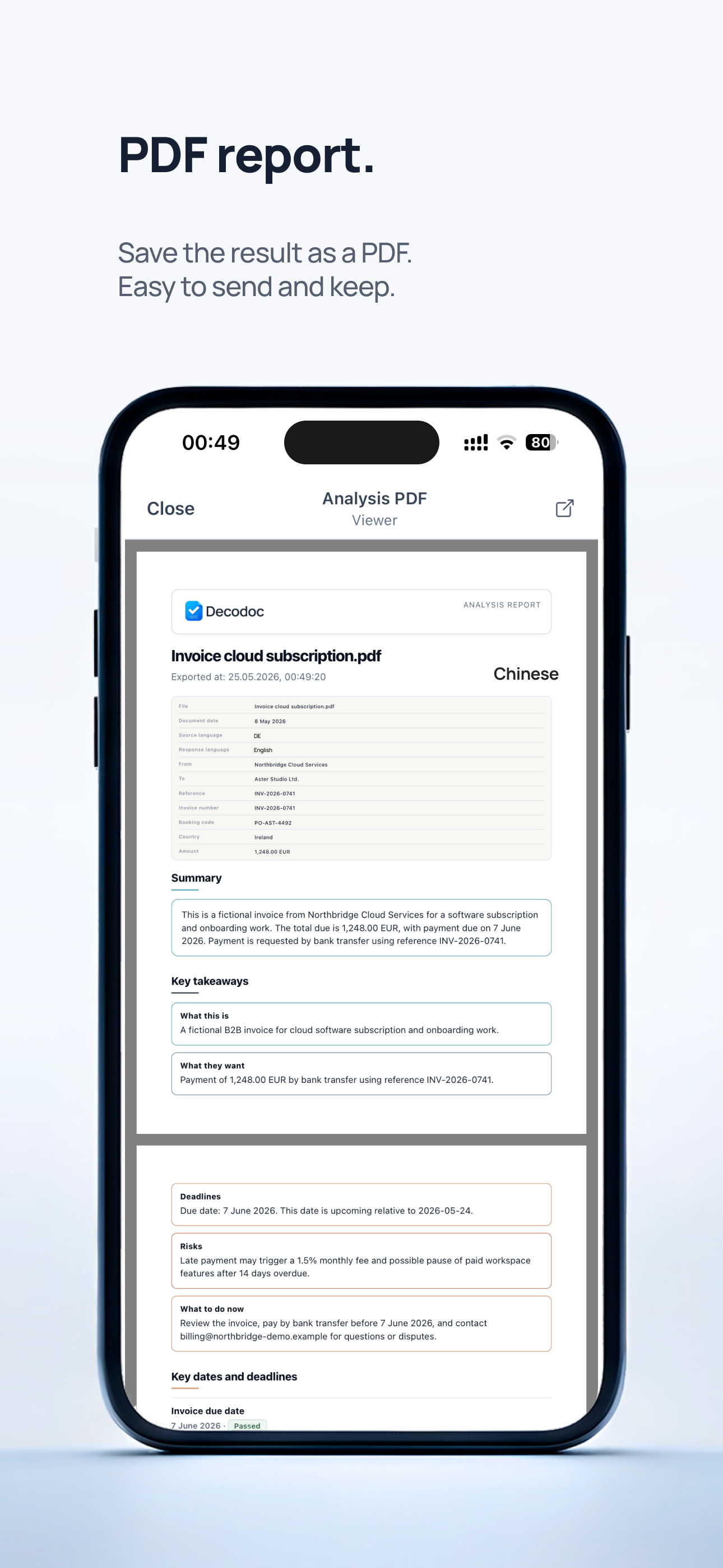 Save analysis as a PDF report